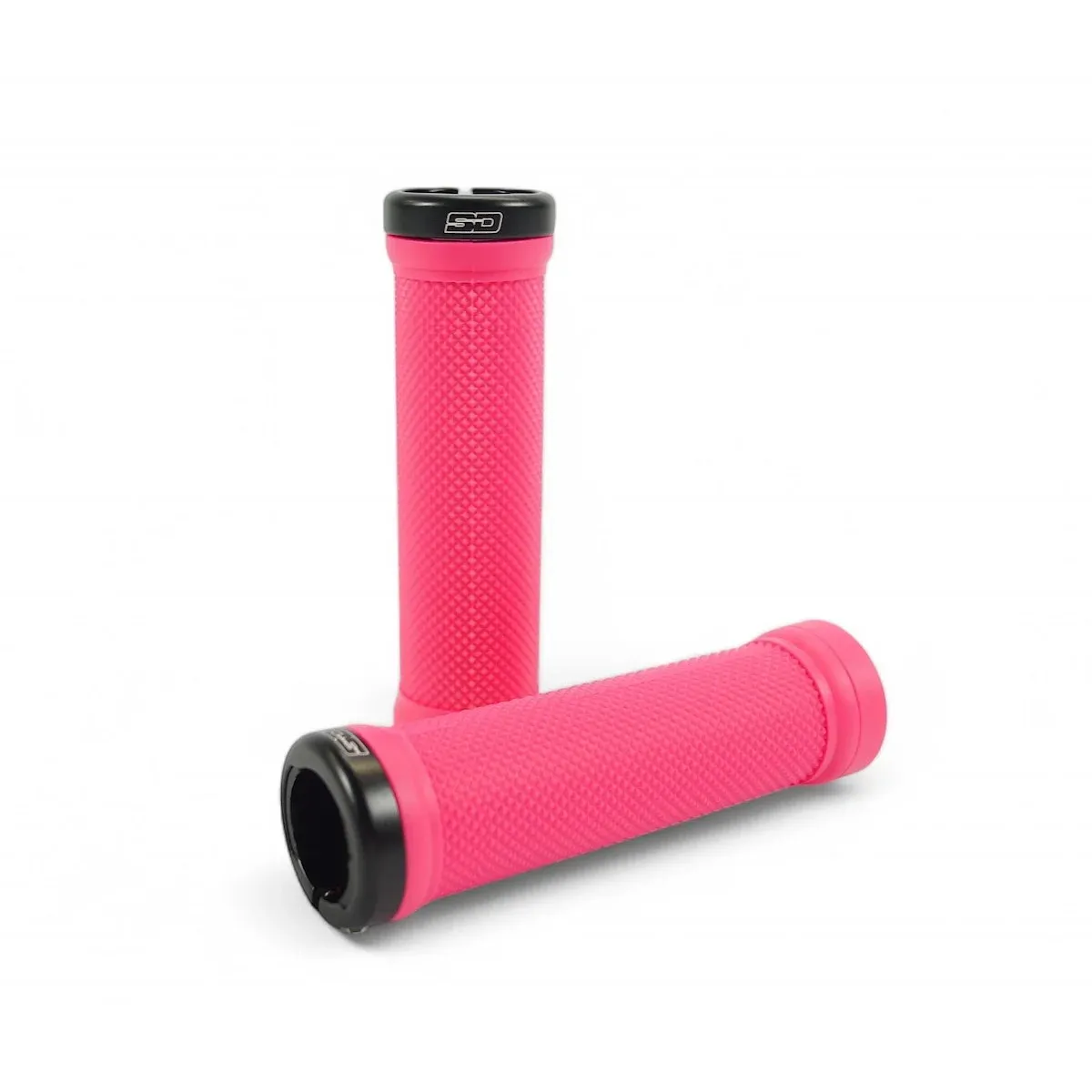 SD Bmx/Mtb Lock On Grip V2 Neon Pink/Black Clamps